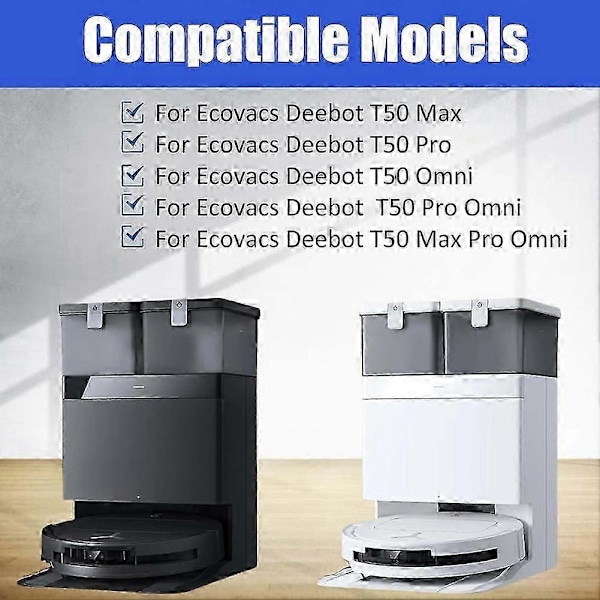 Tilbehørsdele kompatible med Ecovacs Deebot T50 Max/T50 Pro/T50 Omni/T50 Pro Omni/T50 Max Pro Omni Dele