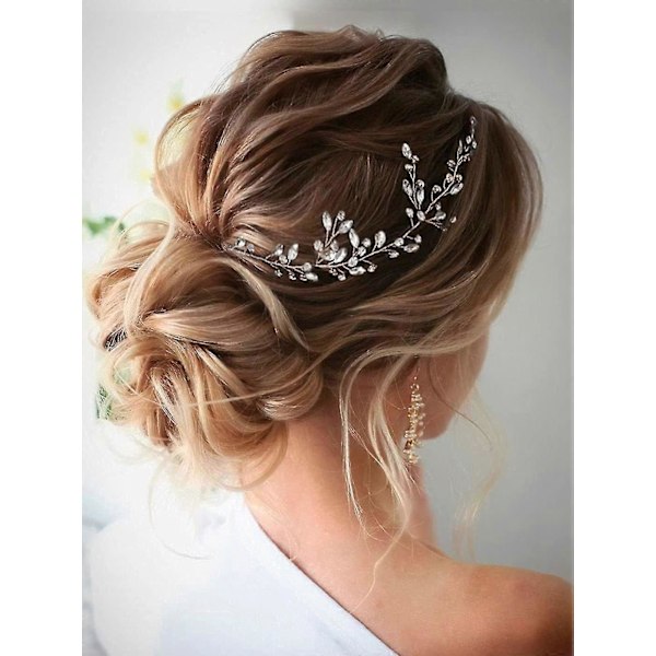 Brud Bryllup Krystall Hårranke Sølv Rhinestone Hårpynt (sølv)