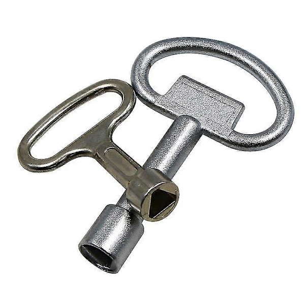 Mittarikaapin avain, metallinen kolmioavain, kaasuputken avain, kolmio, kolmiokanta-avain kaasu-, vesi- ja sähkömittarikaappeihin (2 kpl, hopea)
