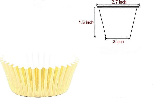 200 stk. Standard Størrelse Folie Cupcake Former Bakekopper (gull) ny