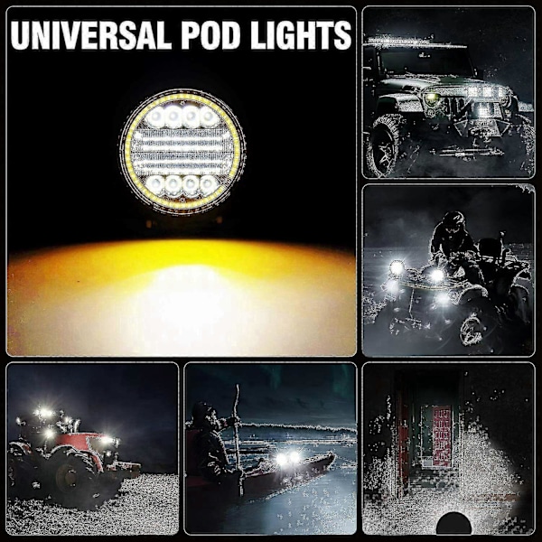 2x 4 Tuuman 200W LED Työvalo Combo Spot Flood Off Road Ajo Sumuvalo