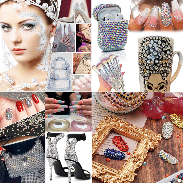 Flatback Rhinestones Krystal Flatback Ædelstene, Blandet Farve