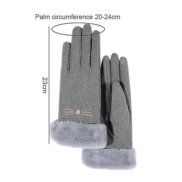 Vinterhandskar För Dam, Touch Screen Handskar Handskar Vinter Dam Varm Cykling Xs-xxxl Grey M