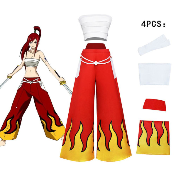 2023 Ny Anime Erza Scarlet Cosplay kostym Toppbyxor Kostym Kvinna Fest Halloween kostym M