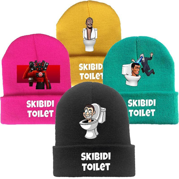 Skibidi Toalett Yllemössor Tecknad Anime Huvudbonader Gata Utomhus Hot Game Stickad cap Pojkar Flickor Vuxen Julfest Gåvor qtg1051S-CSR52X11 adult(11-35y)