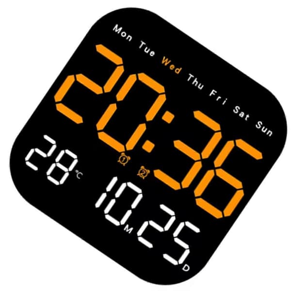 Digitala Väggklockor Temperatur Datum Vecka Display Elektronisk Bordsklocka Väggmonterad LED Alarmklocka