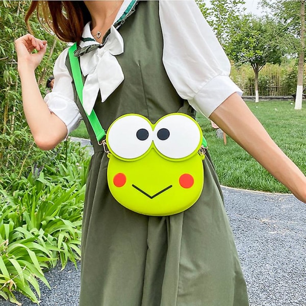 Kawaii Cartoon Anime Keroppi Silikonväska Messenger Bag green