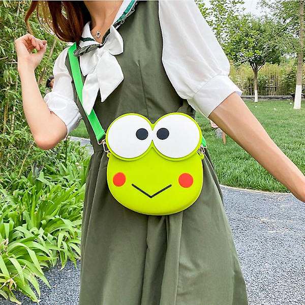Kawaii Cartoon Anime Keroppi Silikonväska Messenger Bag pink