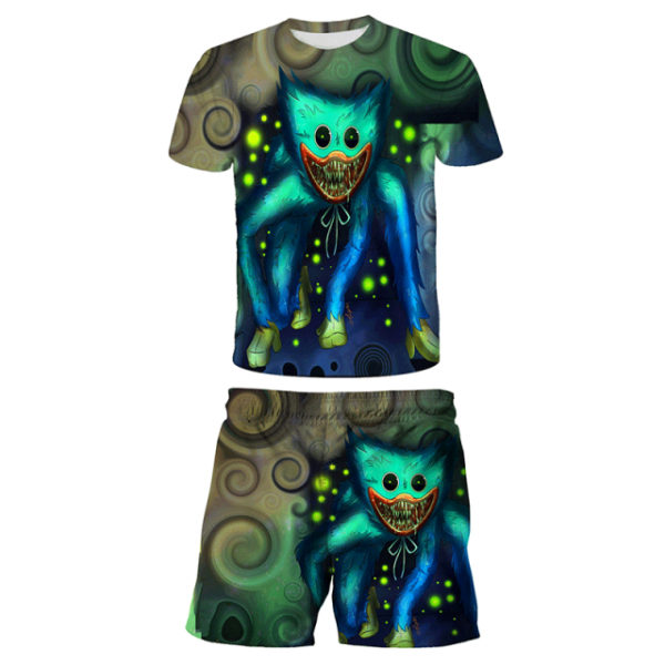 2-delad Poppy playtime kläder T-shirt shorts barn kostym green 2 110cm
