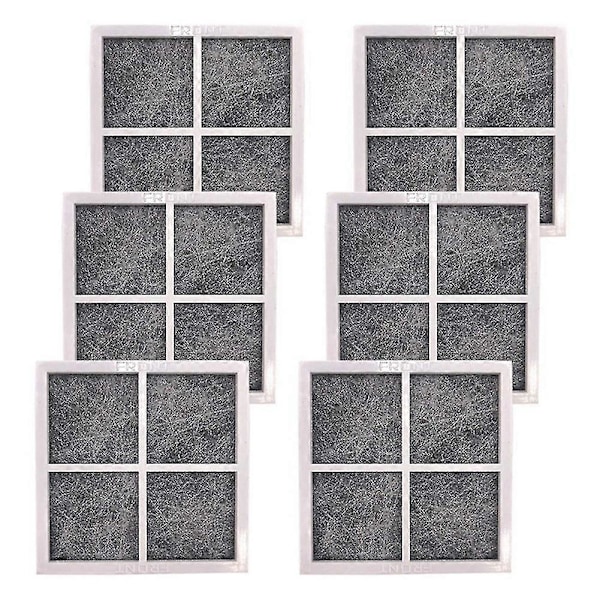 6 stk. Udskiftningsluftfilter kompatibelt med LG LT120F Elite 469918 Køleskab Adq73214402, Adq73214404