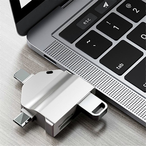 Multifunktionell 7 i 1 Kortläsare USB 2.0 Typ C till SD Adapter USB Flash-läsare för PC Laptop Åtkomst