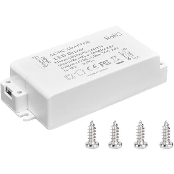 30W DC 24V 1.25A LED-lystransformator. AC 100-240V konstant spenningsstrømforsyning. Tilbehør til LED-stripelys