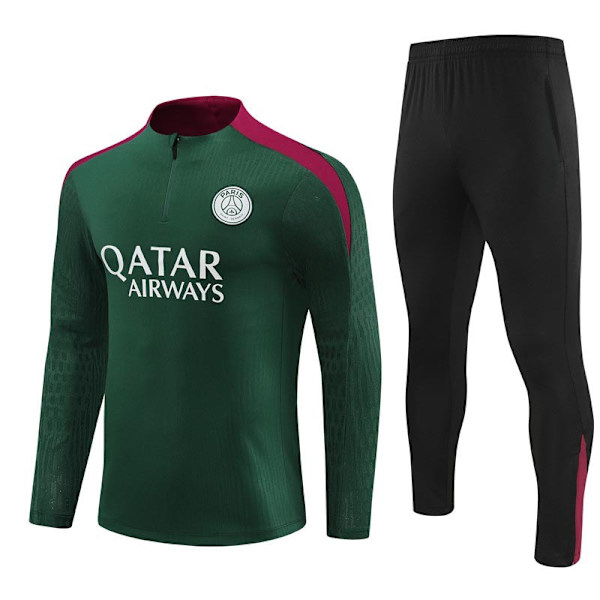 24-25 Paris Nytt Fotboll Vuxen Långärmad Halv Pull Träningsoverall Spelare Version Dark Gray L