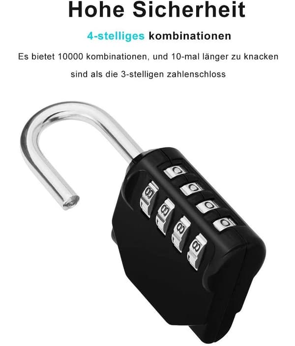 Kombinationshänglås 2-pack med 4-siffrig kod för säker förvaring