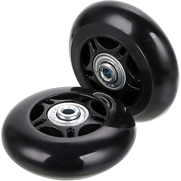 2 stk Koffert Erstatningshjul Gummi Svingbare Hjul Lager Reparasjonssett 60mm*18mm