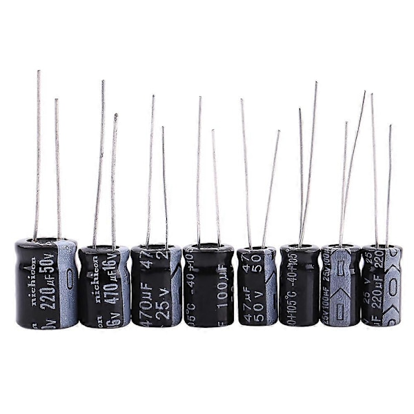 125 st 1uF~2200uF 25 Värden Elektrolytkondensatorer Sortimentslåda Set