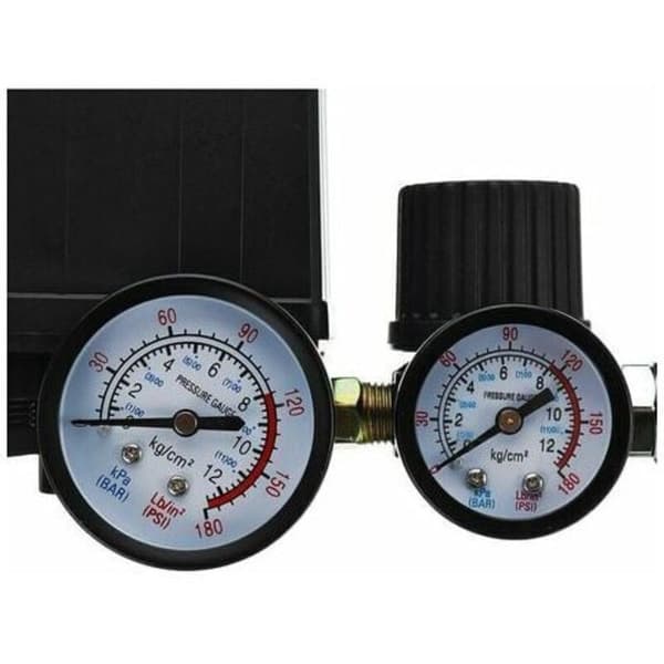 220V 0-180 psi Luftkompressor Tryckbrytare Kontrollventil Regulator Mätare med Snabbkoppling (220V)--