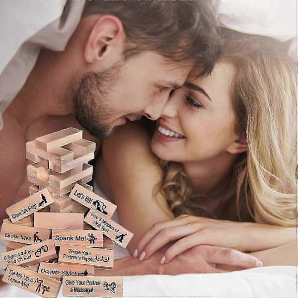48 kpl Super Naughty Block Tower -peli aikuisille pariskunnille aktiviteetteja ja treffi-iltaideoita palikkapeli-lian