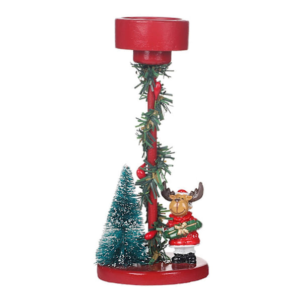 Juletre Lysestake Resin Søyle Lysestake Juletre Snømann Julenissen Reinsdyr Skrivebordsfigur til Hjem Peishylle Peis