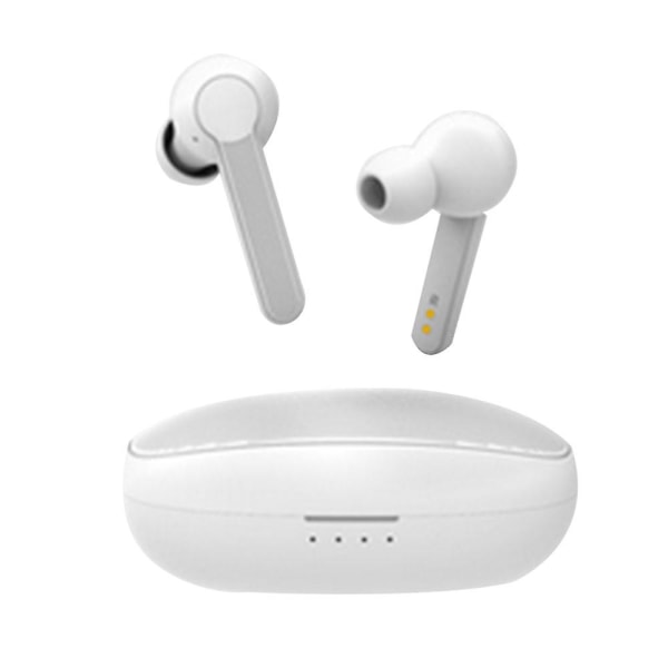 Bluetooth 5.0 True Wireless Earbuds med case Tws stereohörlurar med mikrofon In-ear hörlurar Headset för sport white