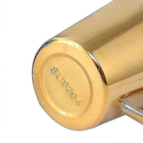 300ml Rustfrit Stål Kaffe Kop med Bærehåndtag - Guld