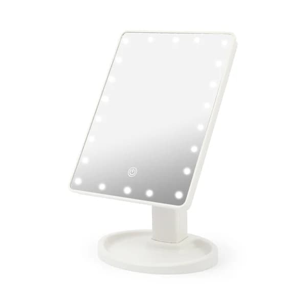 Meikkipeili LED-valolla - valkoinen meikkipeili