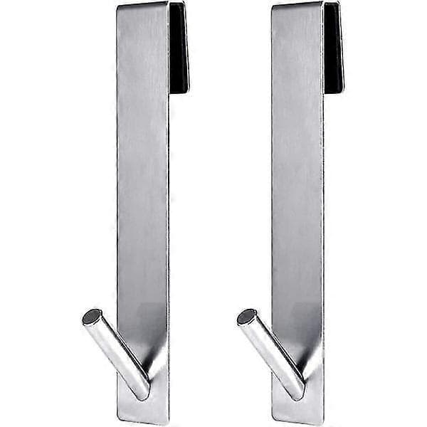 2 st 18 cm borrfria duschdörrkrokar handdukskrokar badrum ramfri duschdörr - silver