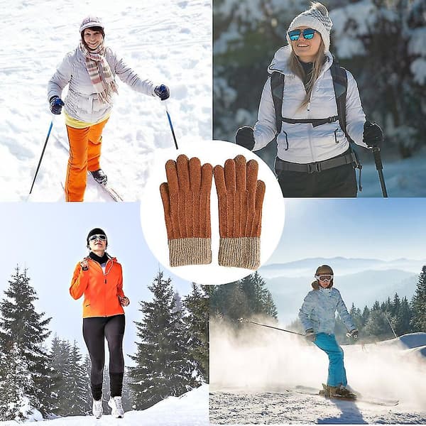 Vinter Touchscreen Stretch Termiske Magic Handsker Varm Uld Strikket Tyk Fleece Style3