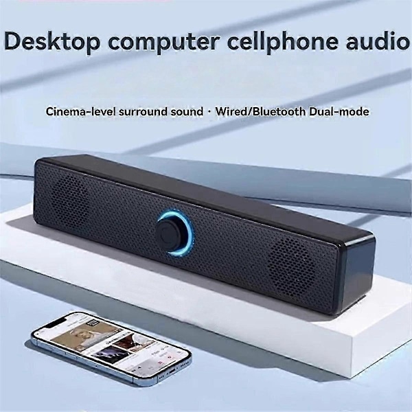 PC Soundbar Trådlös Bluetooth Högtalare USB-driven Soundbar kompatibel med TV PC Laptop Gaming Hemmabio Au