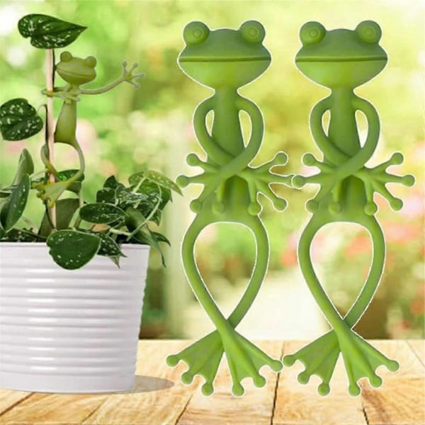 Groda Växtstativ Söt Groda Blomkruka Kramare Växt Klätterfäste Klämmor Trädgård Groda Klättergren