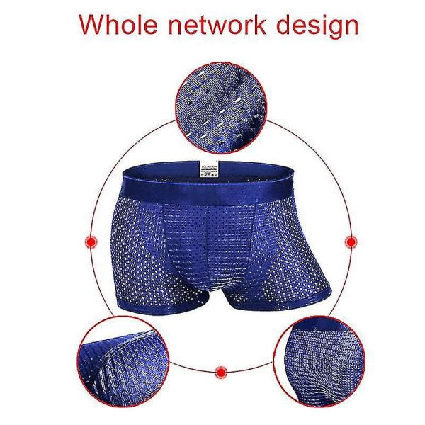 4 STK Boxer för män Mesh Able Shorts för män Black S