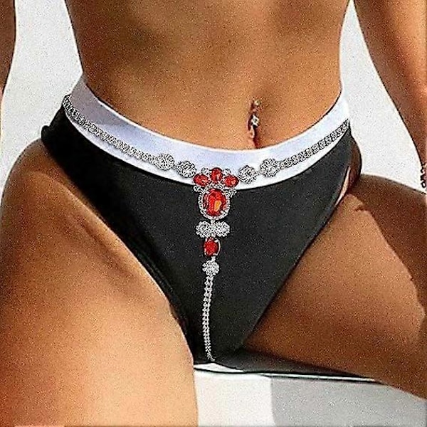 Boho Strassi Alusvaatteet Hopeaketju Kristallinen Stringit Pikkuhousut Bikini G-String Vartalokorut Asusteet Naisille ja Tytöille