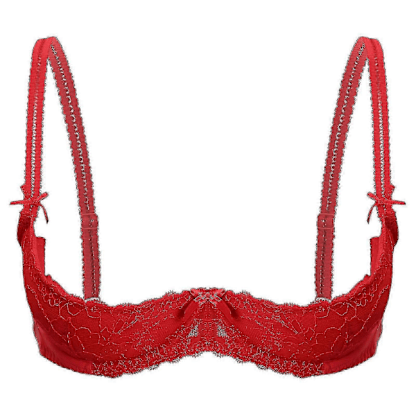 Dame 1/2 Cup Push Up Bøjle Blonde BH Lingeri Åben Bryst Cup BH Toppe Justerbar Strop Svampeforet BH Undertøj-Yvan