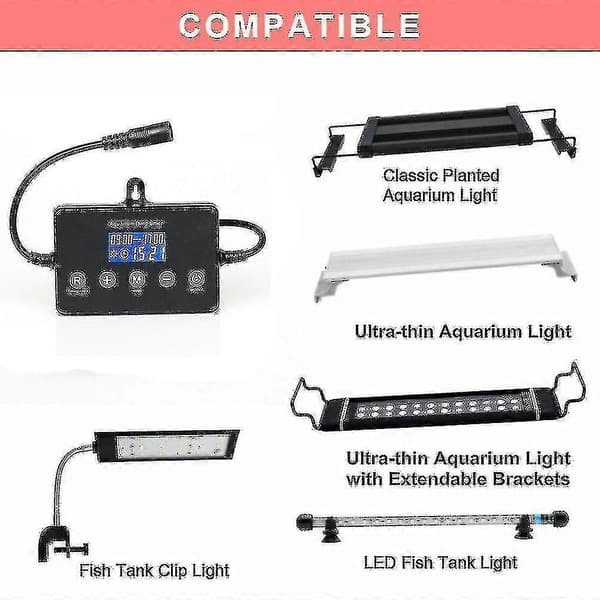 Akvarielys Controller 4 Tilstande Solopgang Solnedgang Akvariedæmper LED-lys Til Akvarielampe Timer