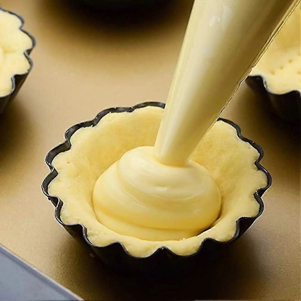 12-delt Egg Tart Form 7.5cm Mini Kakeform Karbonstål Pannekakeform (Svart)