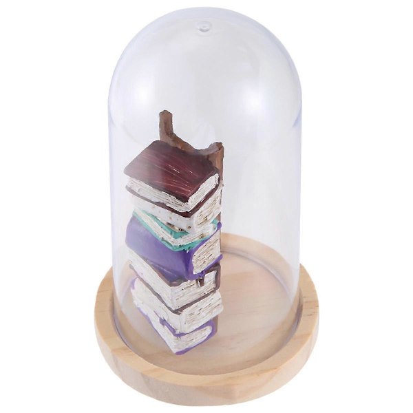 Miniature Biblioteksindretning Miniature Bogstige Ornamenter i Klar Beholder Dekorativ Model Statue