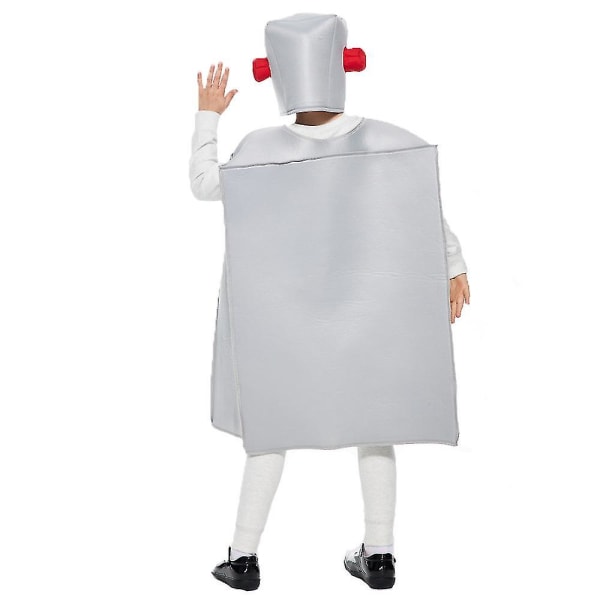 Unisex Barn Robot Kostym Cosplay För Pojkar Flickor Svampdräkt Tunika Hat Rolig För 110-150cm