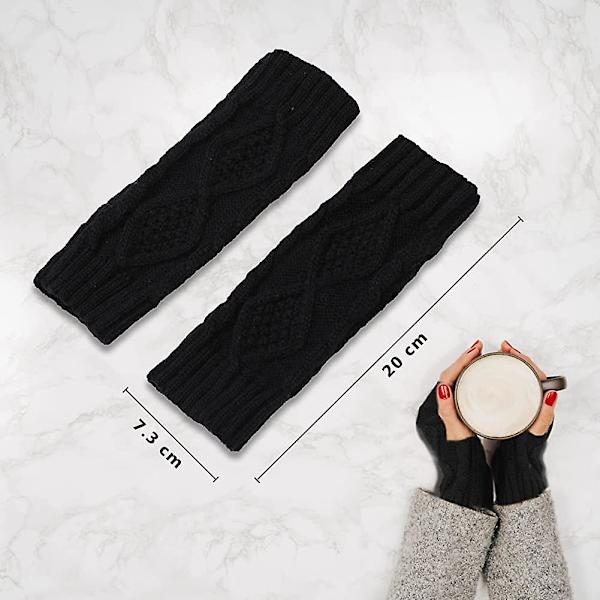 Kvinnor Fingerless Handskar, Kvinnor Arm Warmers Handskar, Mode Varm Mjuk Bekväm