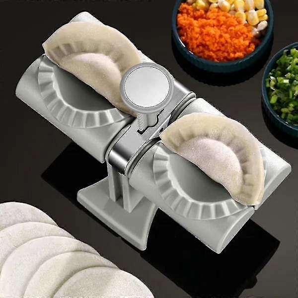 Dubbelhuvud Automatisk Dumpling Maker Ravioli Pressform Verktyg för Hushåll