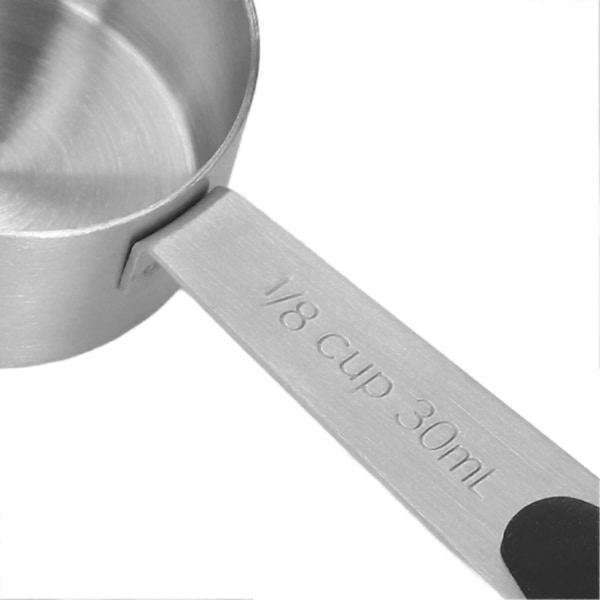 2 st Rostfria Kaffemåttskopor 1/8 Kopp 30ml Måttmatsked Bordsked för Kaffebönor Mjölkpulver Te