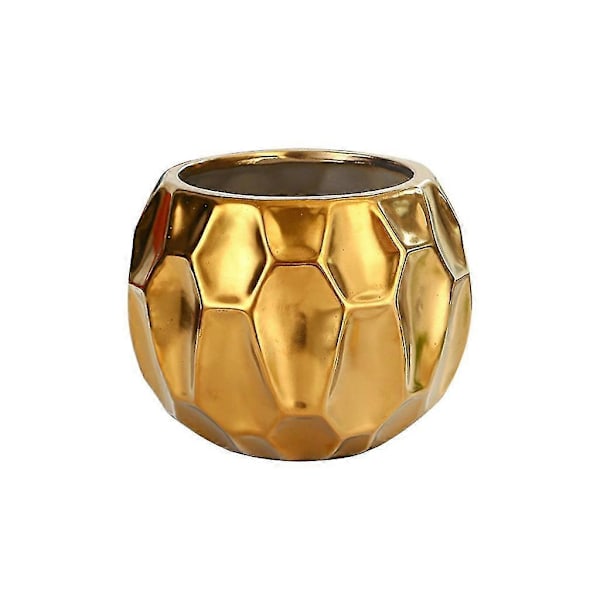 Keramisk vase med plating, nordisk stil, geometrisk blomsterpotte, hageplanter, innendørs