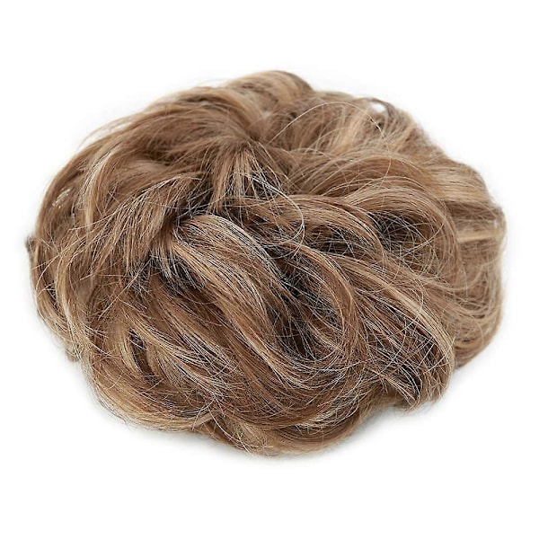1 STK. rodet hårknold, hårelastikker, extension, krøllet, bølget, rodet, syntetisk chignon til kvinder, opsat hår