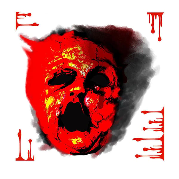 Halloween Skräck Människoansikte Blod Handavtryck Dekoration Väggdekor