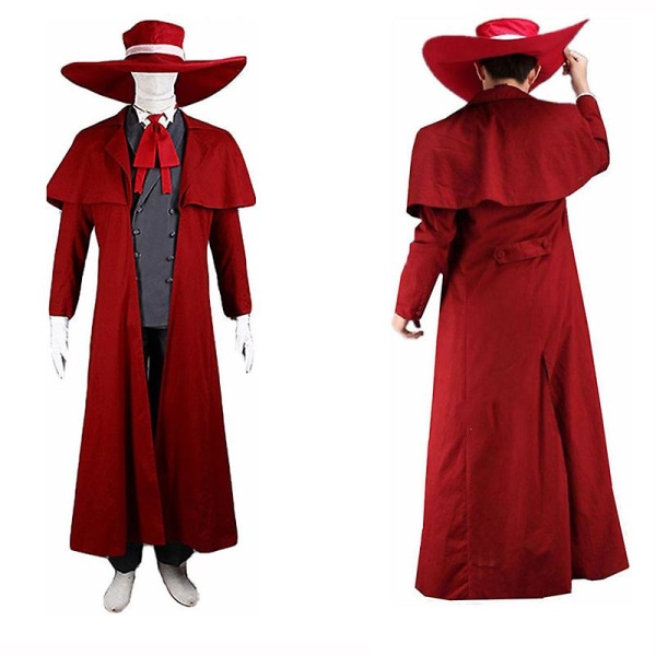 Anime Hellsing Alucard Vampire Hunter Skräddarsydd Cosplay Kostym Ultimate Halloween Unisex komplett set S