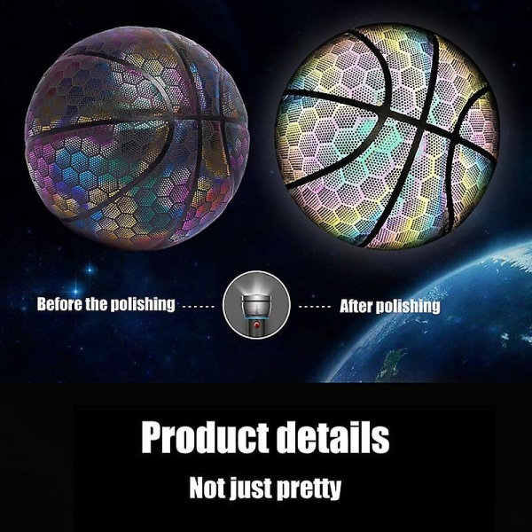 Reflekterande Basketball Light Up Basket Ball Light Up Basketboll Med Bra Elasticitet Slitstarkt Läder Bra Reflex