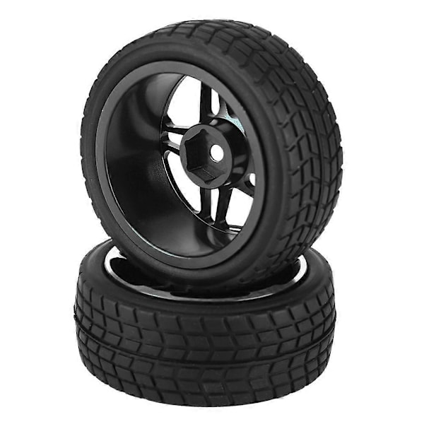2 stk. 1/10 RC Lastbil Gummi Dæk Hjul til ZD Racing On road Bil Blå