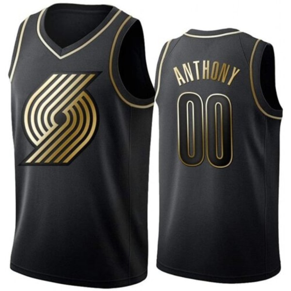 Herr Dam Baskettröja LAVINE 8# ANTHONY 00# LILLARD 0# vuxen Kortärmad Sport Running T-shirts Unisex black#00 2XL