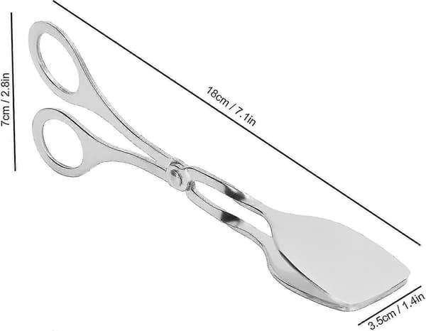 2 stk. serveringstenger for mat, serveringstenger i rustfritt stål, buffet-tenger, mini-tenger, brødklype, mat-tenger, saksformet salat- og biffklype for baking B