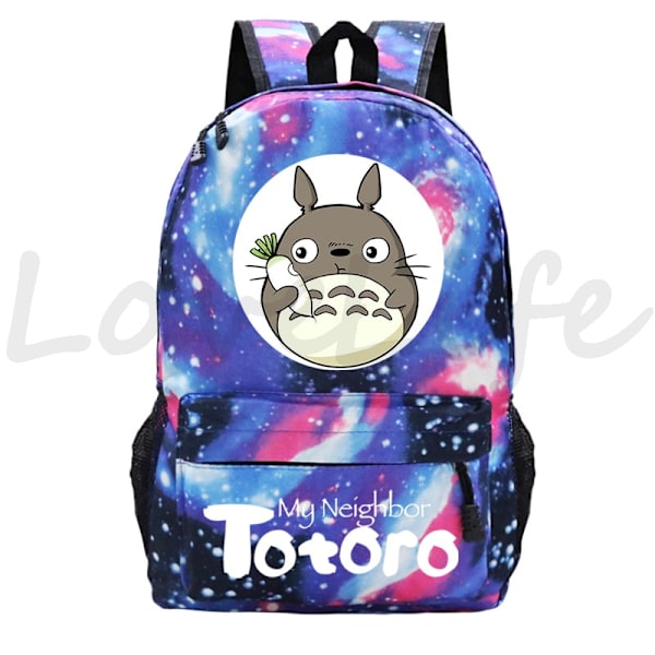 Min granne Totoro Ryggsäckar Anime Ryggsäck Mochila Pojkar Flickor Tecknade Skolväskor Studenter Bokväska Teenage Laptop Reseväska style 12