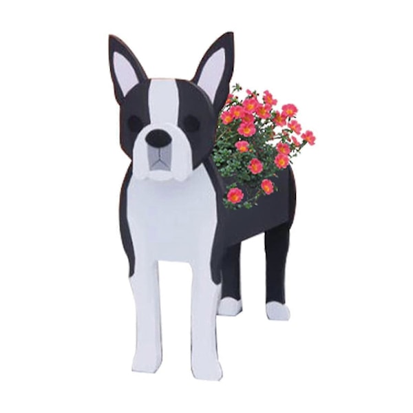 Plantepot i Form af Hund - PVC Havedekoration Hund Blomst Pot